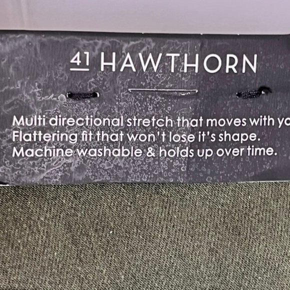 41 Hawthorn Francis Straight Leg Cotton Blend Ankle Pants - Olive Green - 22W - Picture 9 of 12